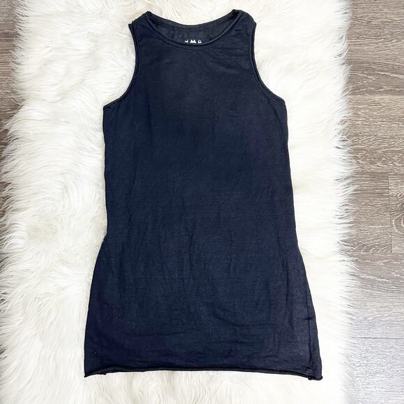 Labo Art Womens Linen Long Tank Size 1 Small Black Made In Italy Beachy - Picture 1 of 5